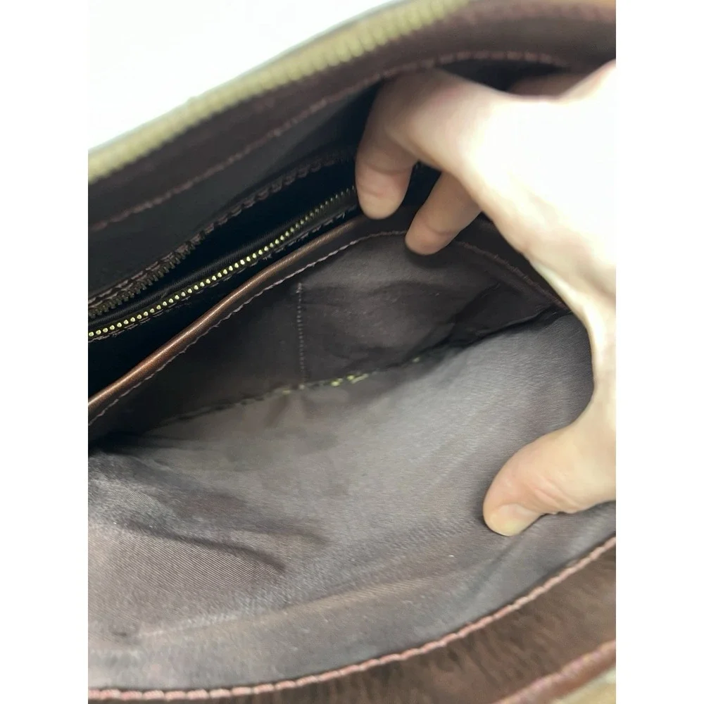 Sandast Sac De Jour Travel Business Bag leather Rare Brown Patina Briefcase